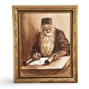 Vintage Original Art - Rabbi at Work